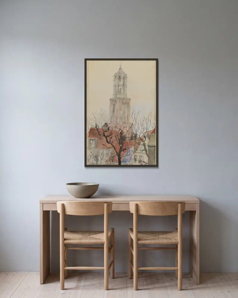 Turm des Utrechter Doms, Holland von Cass Gilbert gerahmt an einer Wand