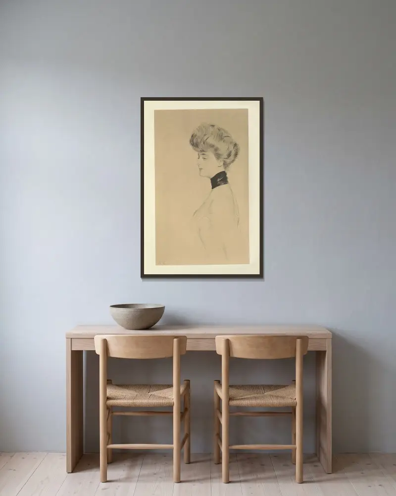 Madame L., Paul César Helleu w ramie na ścianie