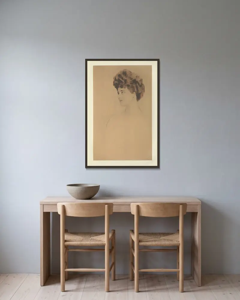 Mademoiselle Ricotti av Paul César Helleu inramad på en vägg