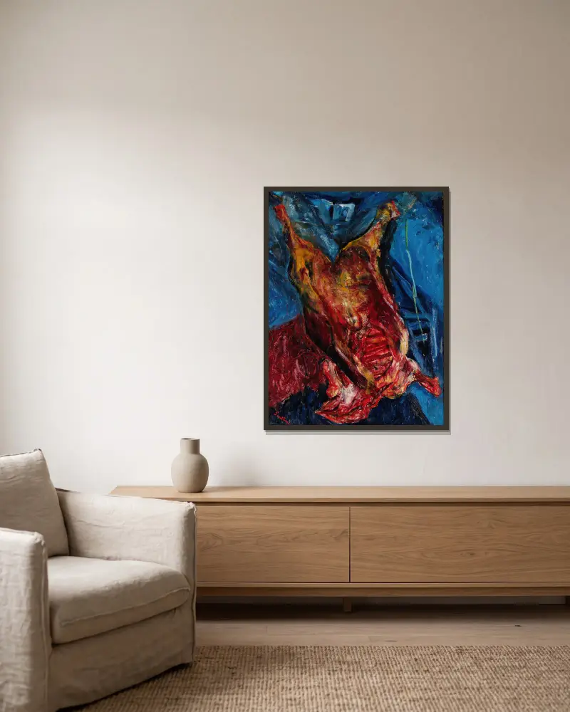 Carcass of Beef, 1925 – nr 1 av Chaïm Soutine inramad på en vägg