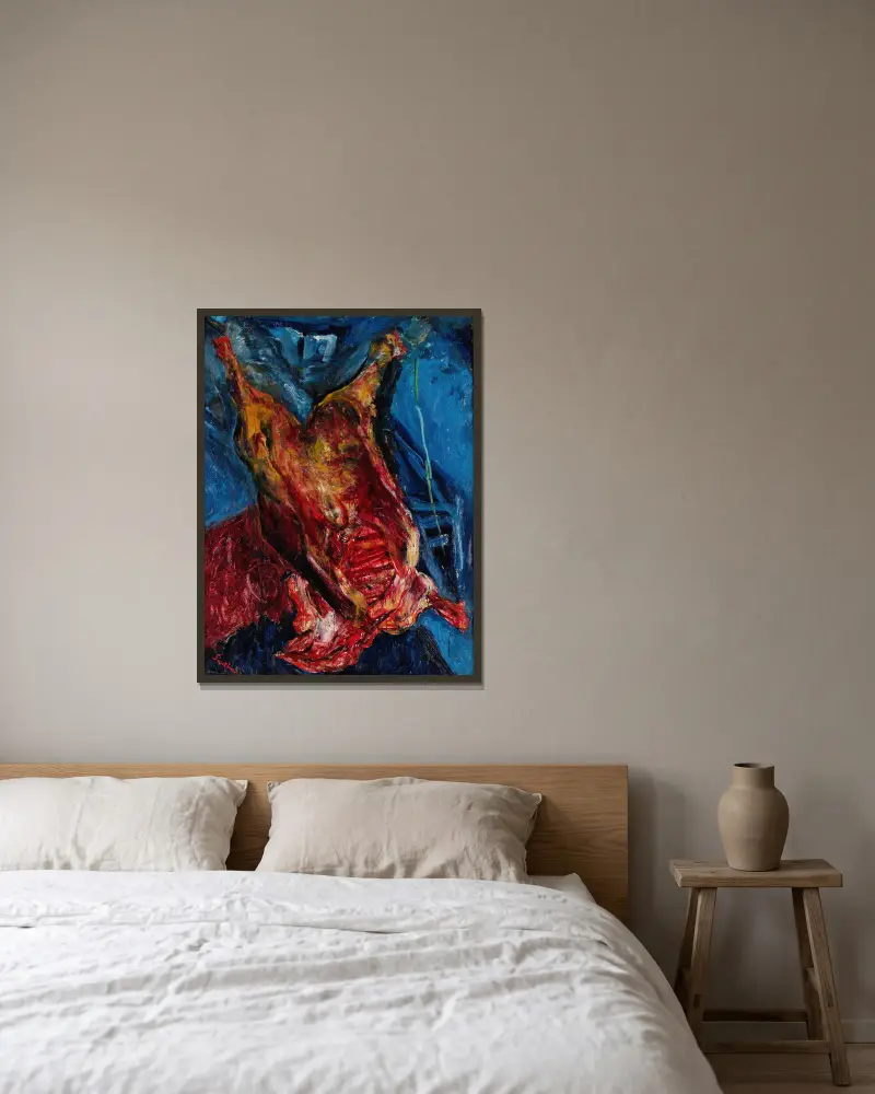 Carcass of Beef, 1925 – nr 1 av Chaïm Soutine inramad på en vägg