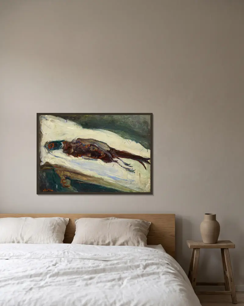 Dead Pheasant av Chaïm Soutine inramad på en vägg