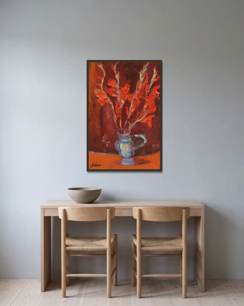 Glaïeuls av Chaïm Soutine inramad på en vägg