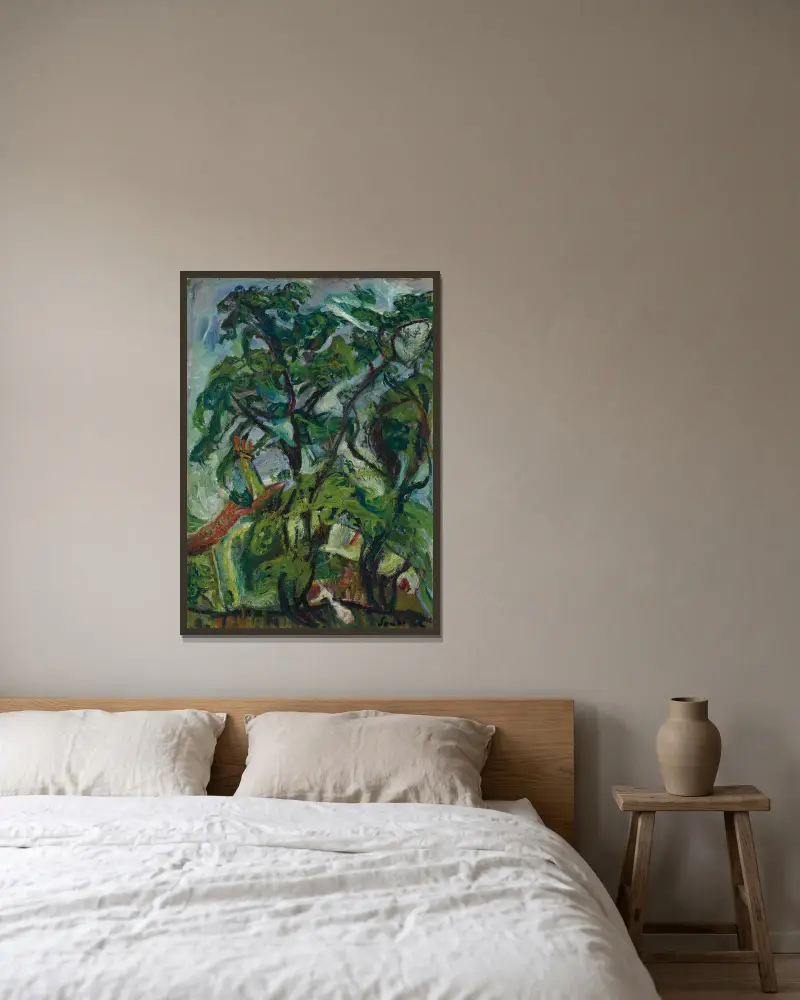 Gourdon-sur-Vence von Chaïm Soutine gerahmt an einer Wand