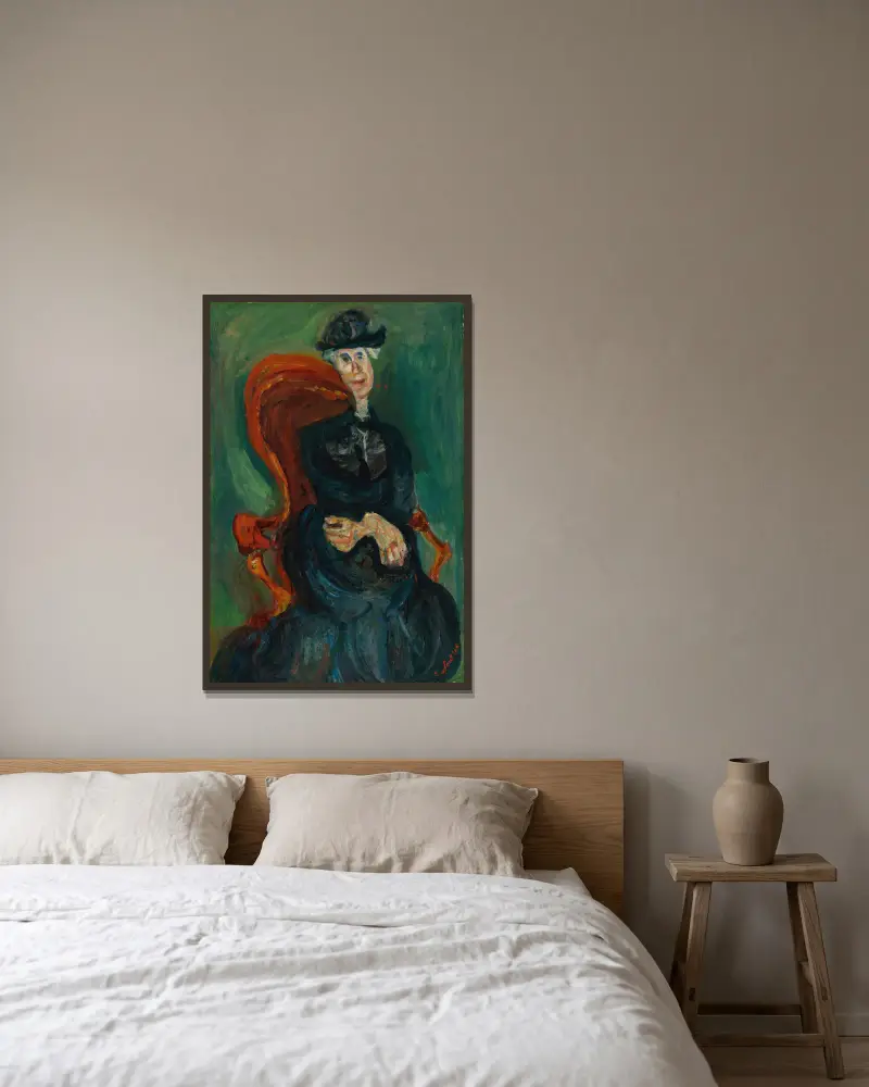 La Vieille Dame Assise av Chaïm Soutine inramad på en vägg