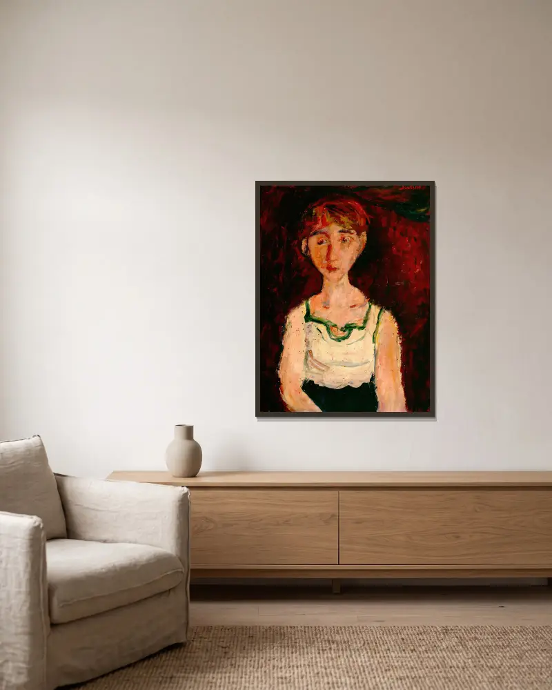 Little Girl av Chaïm Soutine inramad på en vägg