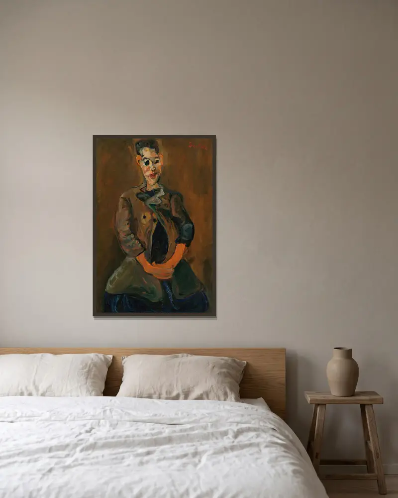 Portrét mladého muže, Chaïm Soutine v rámu na stěně