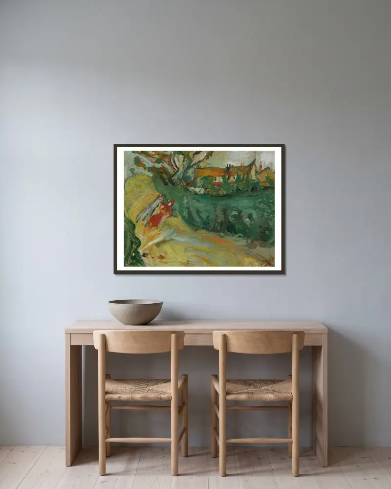 Promenade Auprès Du Village av Chaïm Soutine inramad på en vägg