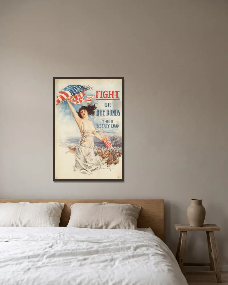 Kämpa eller köp obligationer av Howard Chandler Christy inramad på en vägg