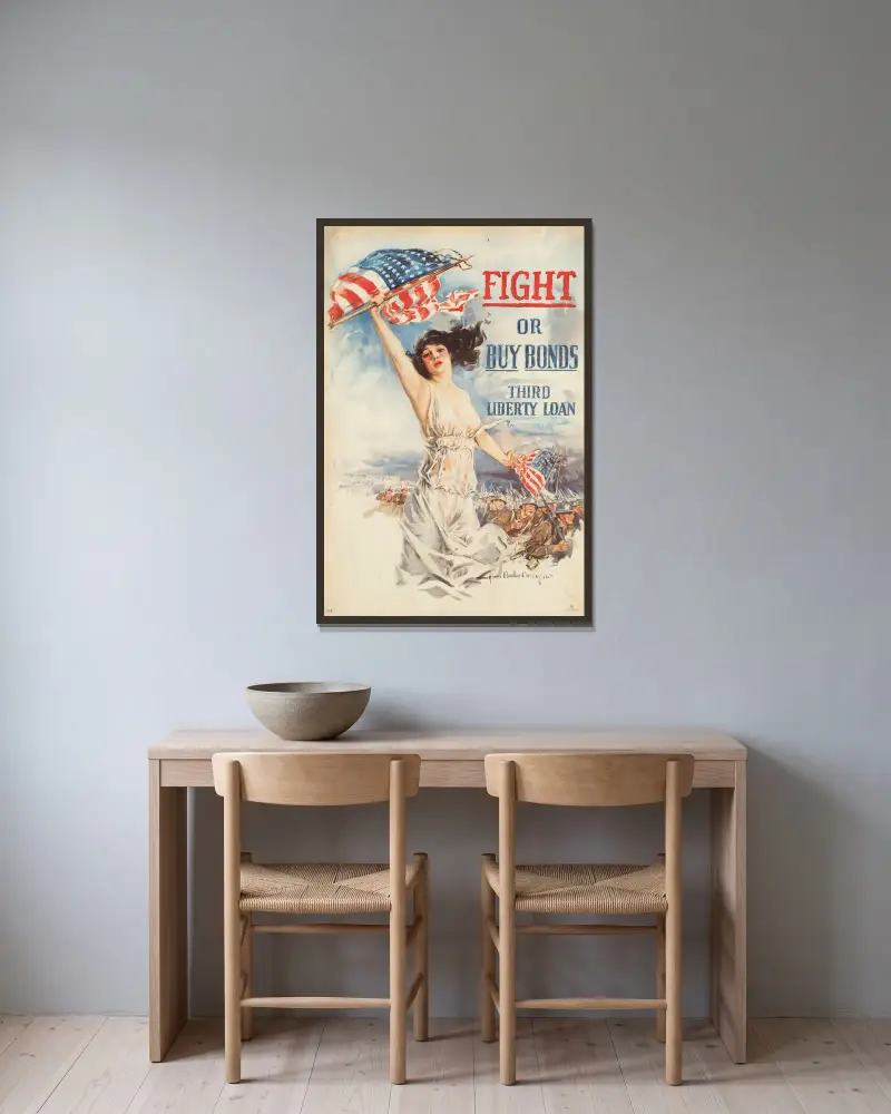 Kämpa eller köp obligationer av Howard Chandler Christy inramad på en vägg