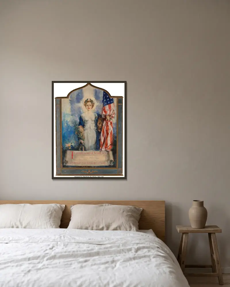In grateful remembrance of the brave men who have given their lives for their country von Howard Chandler Christy gerahmt an einer Wand