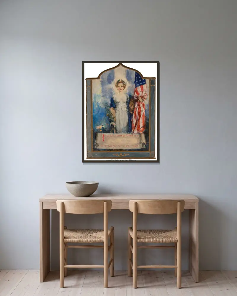 In grateful remembrance of the brave men who have given their lives for their country von Howard Chandler Christy gerahmt an einer Wand
