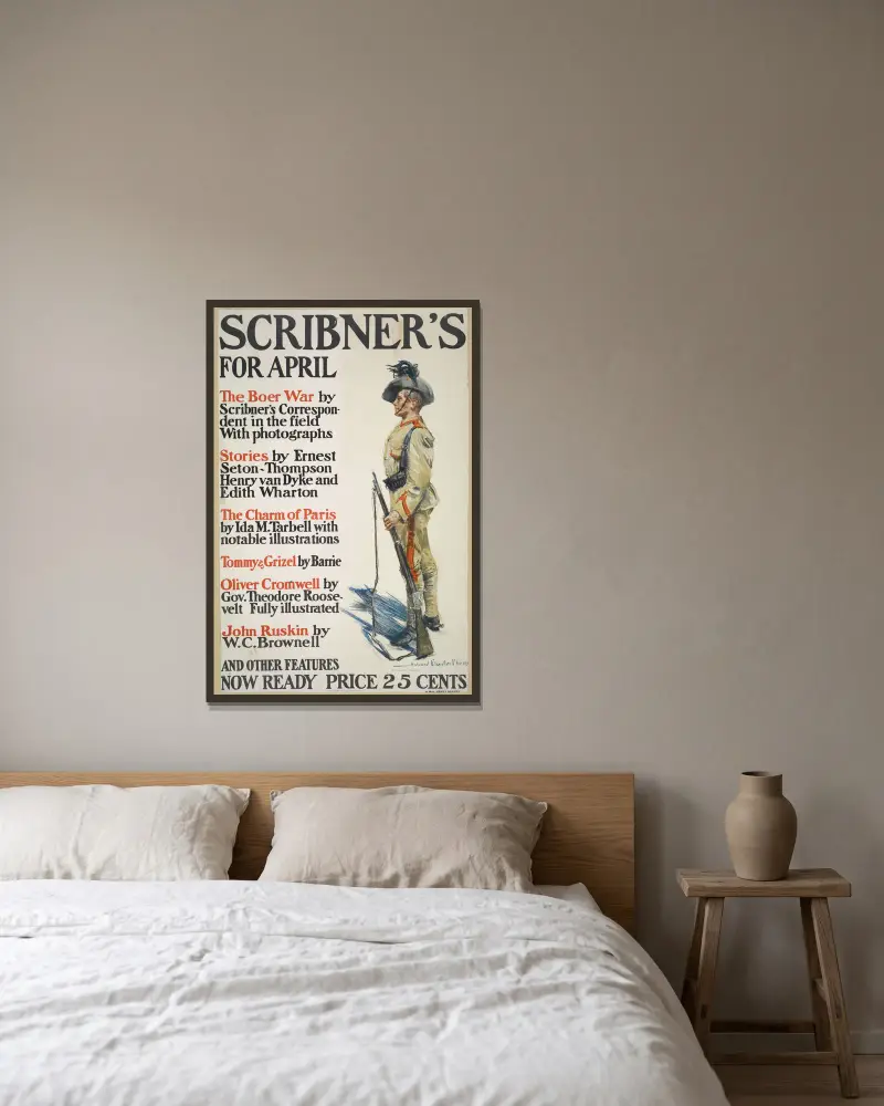 Scribner’s for April, Howard Chandler Christy w ramie na ścianie