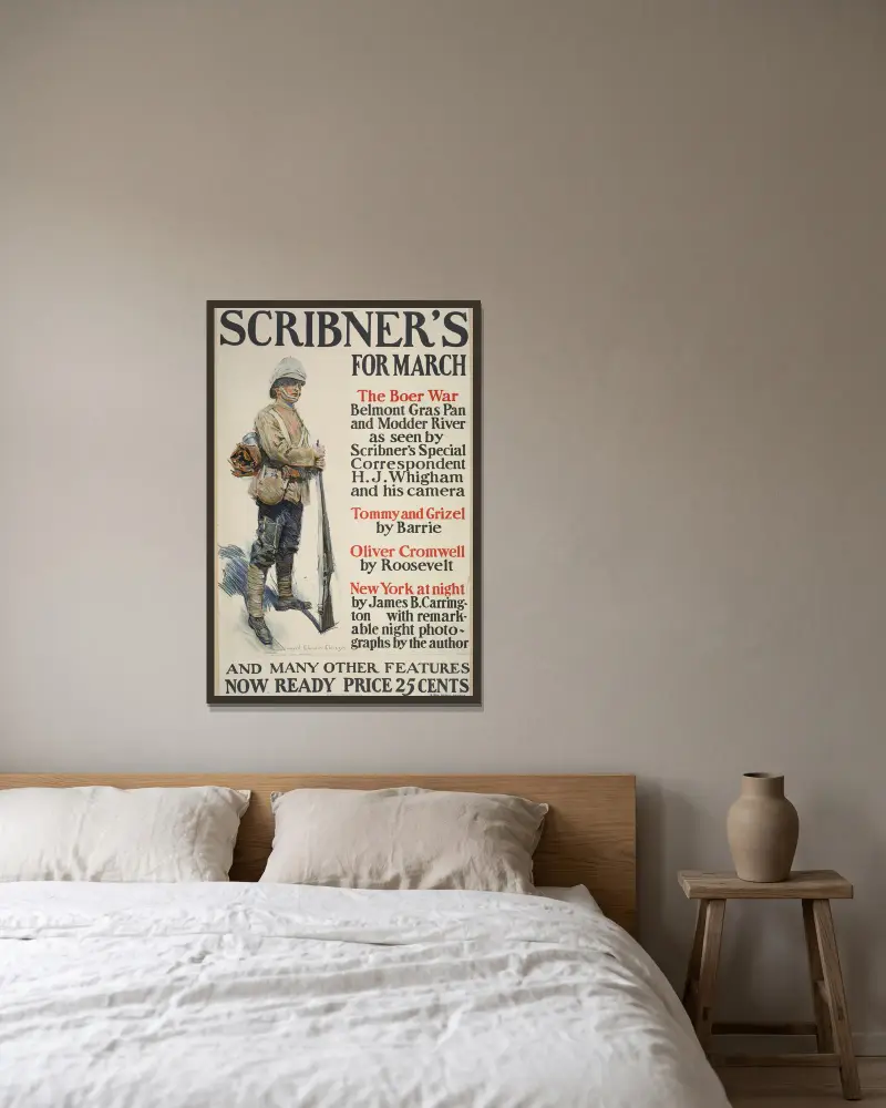 Scribner's für März von Howard Chandler Christy gerahmt an einer Wand