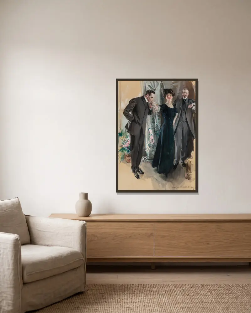 Die Freier von Howard Chandler Christy gerahmt an einer Wand