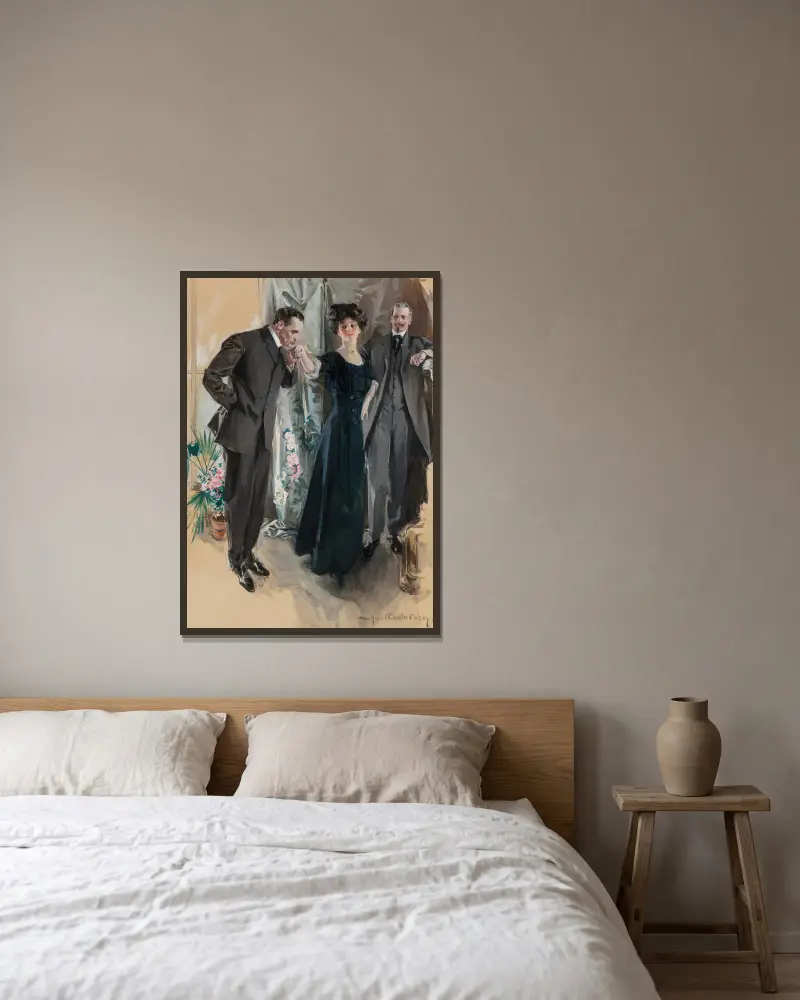Die Freier von Howard Chandler Christy gerahmt an einer Wand