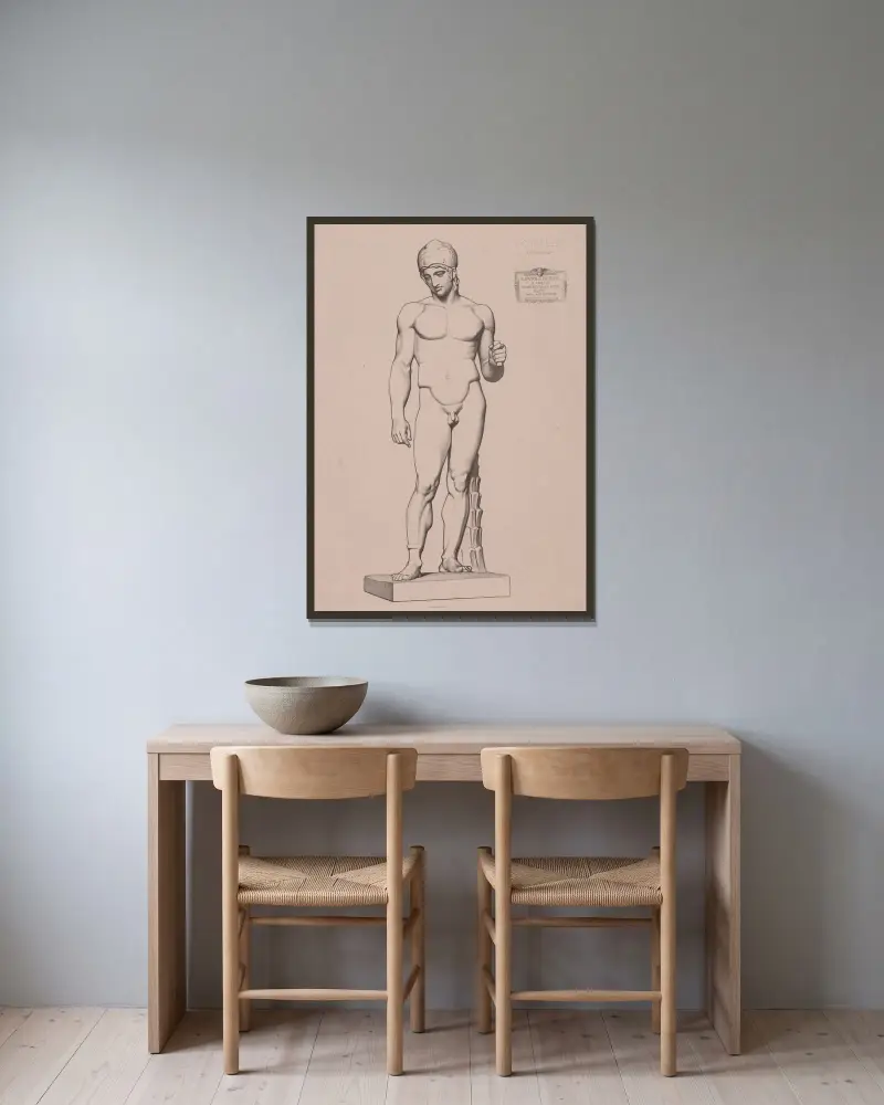 Lekce kresby, list 71, Charles Bargue v rámu na stěně