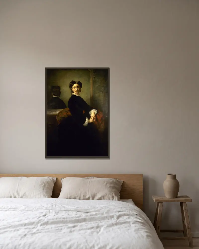 Portrait de Madame Charles Chaplin av Charles Chaplin inramad på en vägg