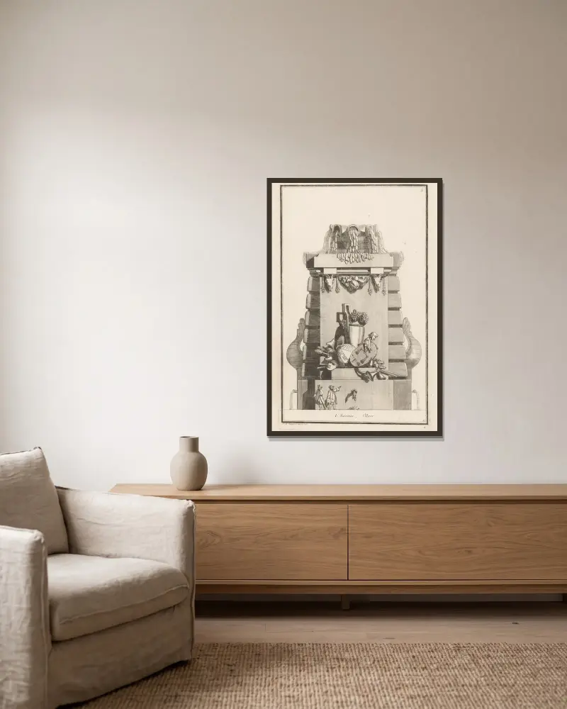 Der Herbst, der Winter von Jean-Charles Delafosse gerahmt an einer Wand