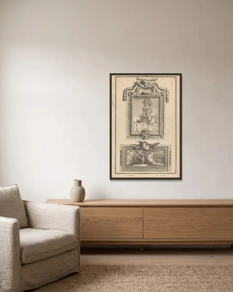 Verdienst und Rat von Jean-Charles Delafosse gerahmt an einer Wand
