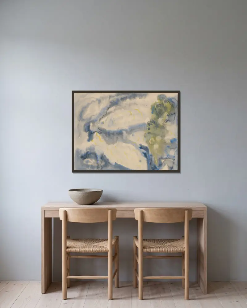 Fish Series, No. 1 av Charles Demuth inramad på en vägg
