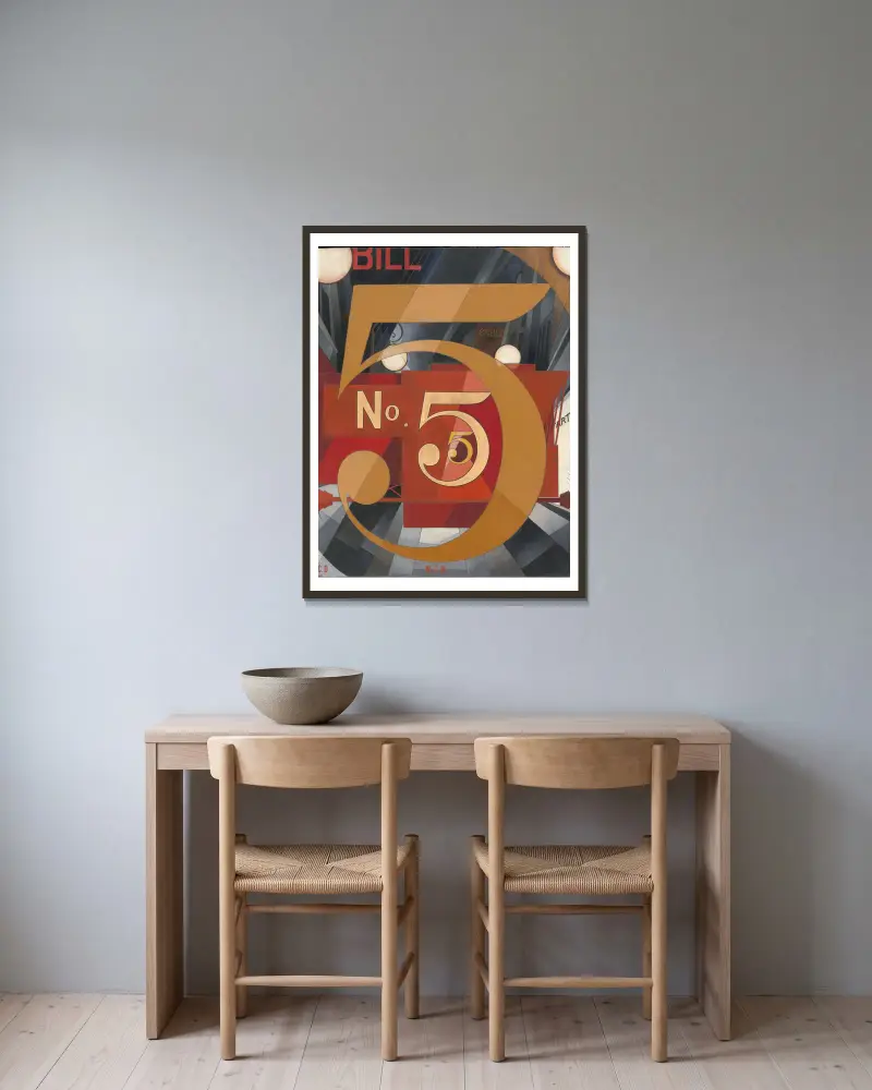 Jag såg siffran 5 i guld av Charles Demuth inramad på en vägg