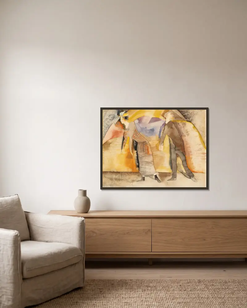 W variétés, kobieta i mężczyzna na scenie, Charles Demuth w ramie na ścianie