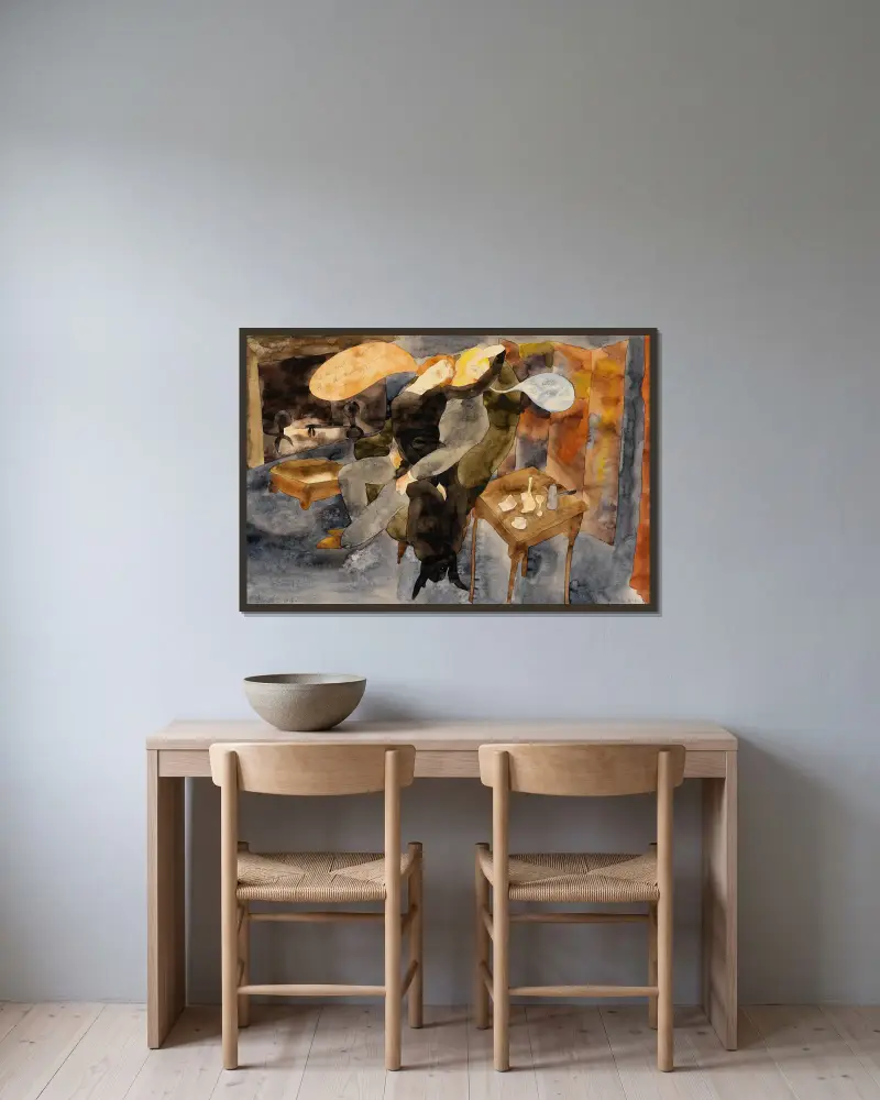 Lula und Alva Schön von Charles Demuth gerahmt an einer Wand