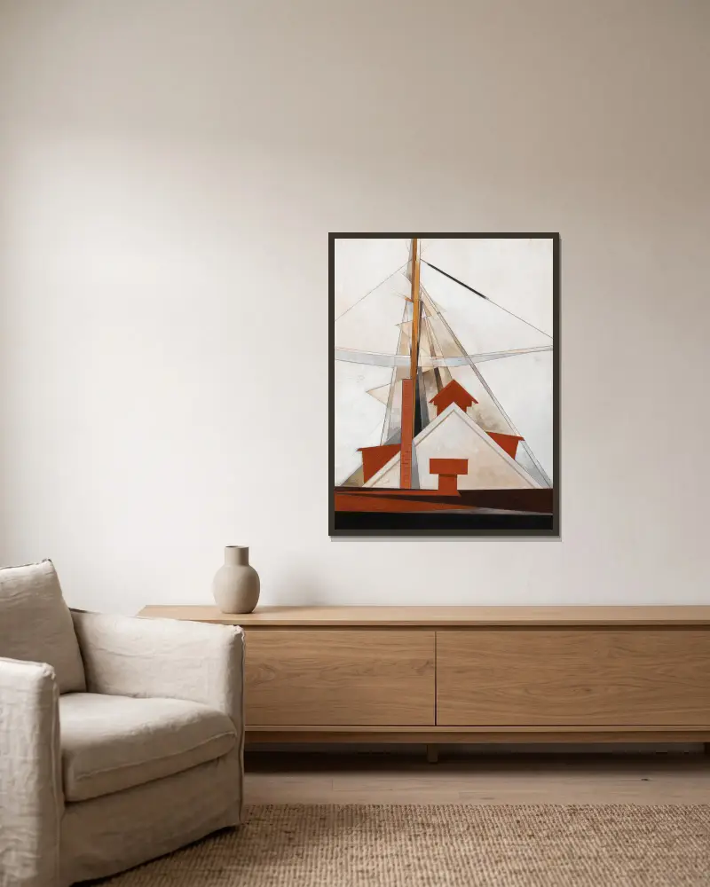 Masts av Charles Demuth inramad på en vägg