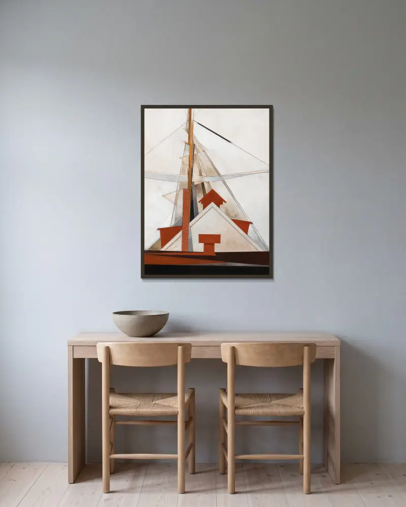 Masts av Charles Demuth inramad på en vägg