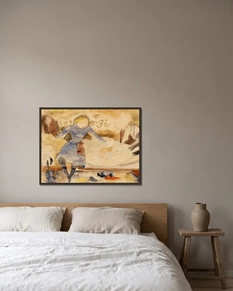 Nana på besök hos sin vän Satin av Charles Demuth inramad på en vägg