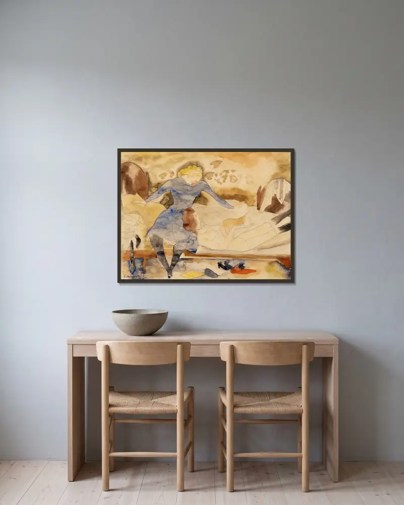 Nana på besök hos sin vän Satin av Charles Demuth inramad på en vägg