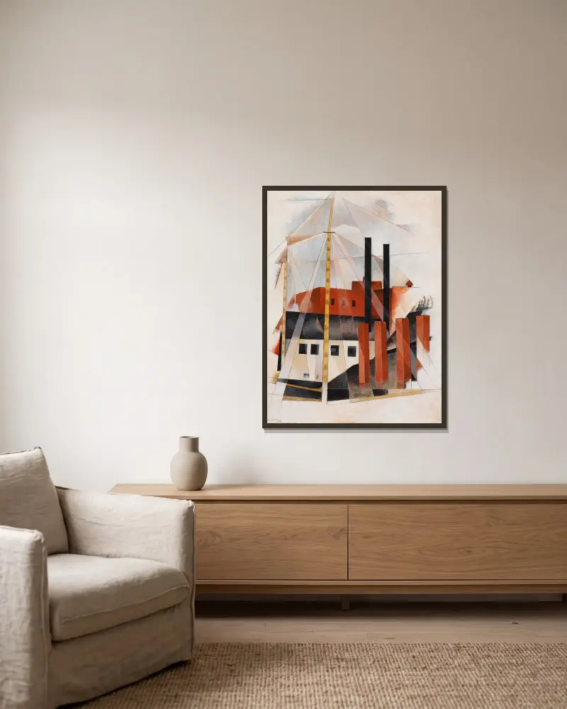Piano Mover’s Holiday von Charles Demuth gerahmt an einer Wand