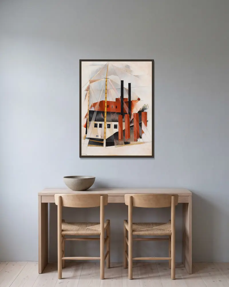 Piano Mover’s Holiday von Charles Demuth gerahmt an einer Wand