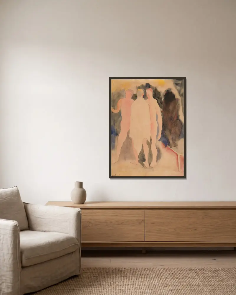Türkisches Bad von Charles Demuth gerahmt an einer Wand