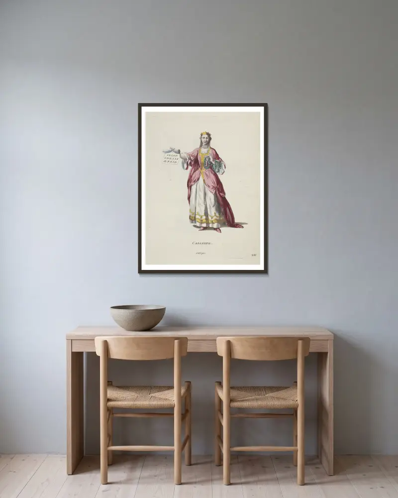 Calliope von Charles Grignion gerahmt an einer Wand
