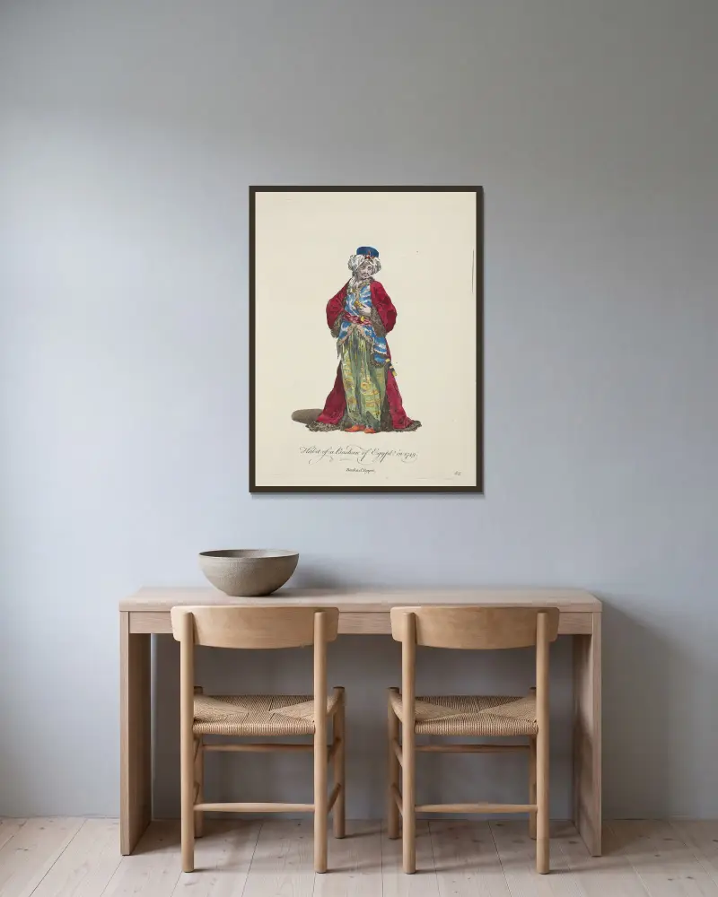 Tracht eines Paschas von Ägypten im Jahr 1749 von Charles Grignion gerahmt an einer Wand