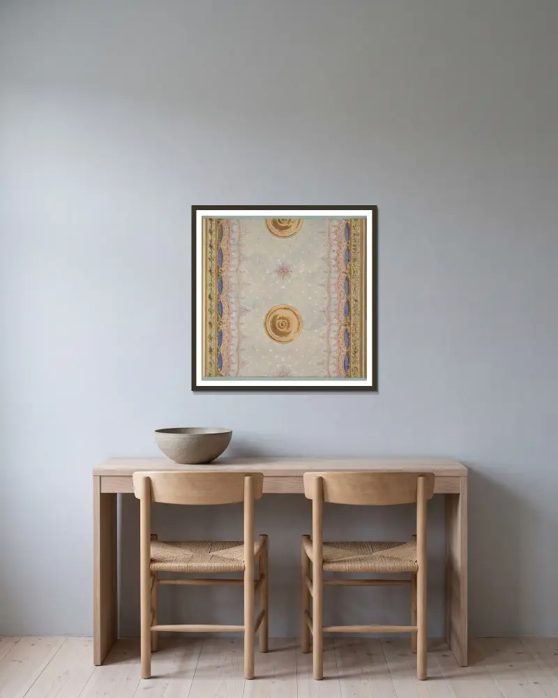 Entwurf für eine bemalte Decken- oder Wanddekoration von Jules-Edmond-Charles Lachaise gerahmt an einer Wand