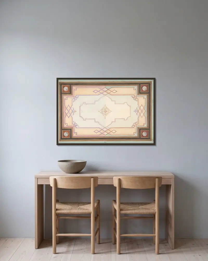 Design for a ceiling – nr 6 av Jules-Edmond-Charles Lachaise inramad på en vägg