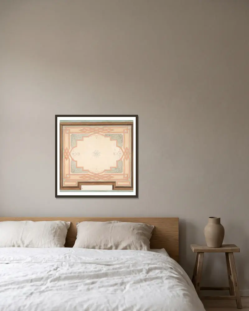 Design for a ceiling – nr 1 av Jules-Edmond-Charles Lachaise inramad på en vägg
