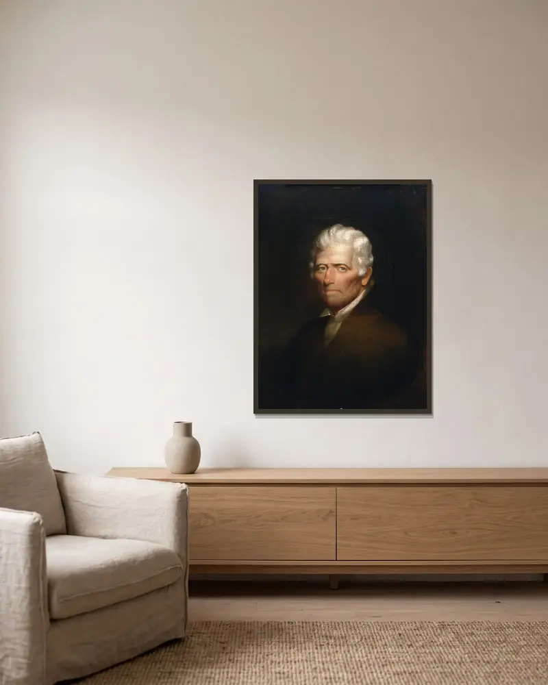 Daniel Boone av Chester Harding inramad på en vägg