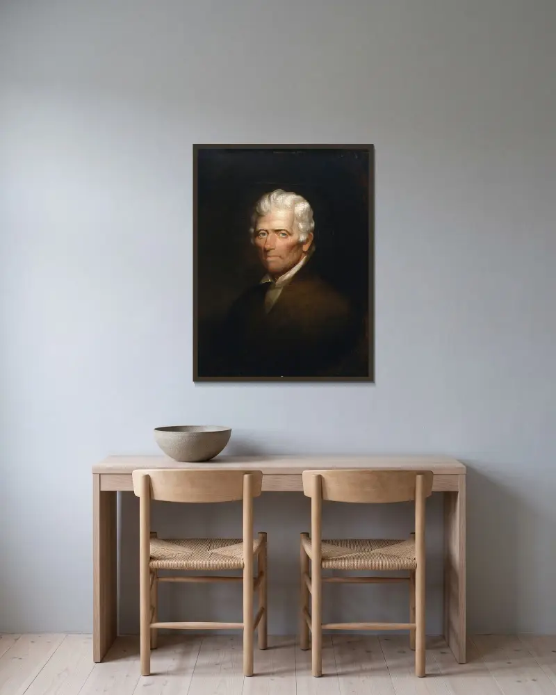 Daniel Boone av Chester Harding inramad på en vägg