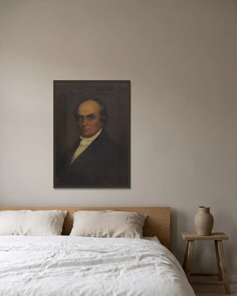 Daniel Webster – nr 1 av Chester Harding inramad på en vägg