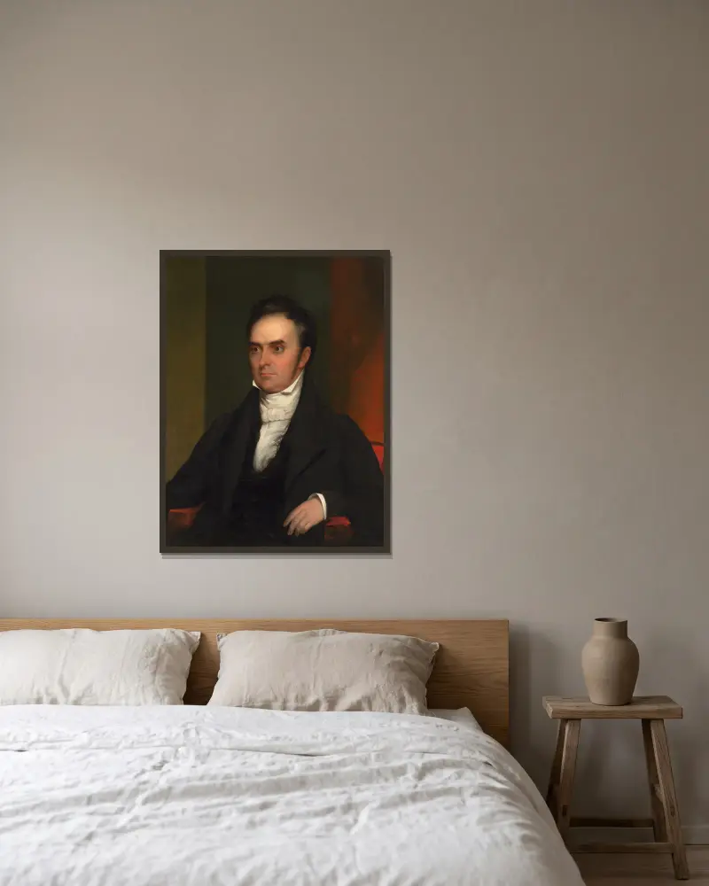 Daniel Webster, 1828 av Chester Harding inramad på en vägg