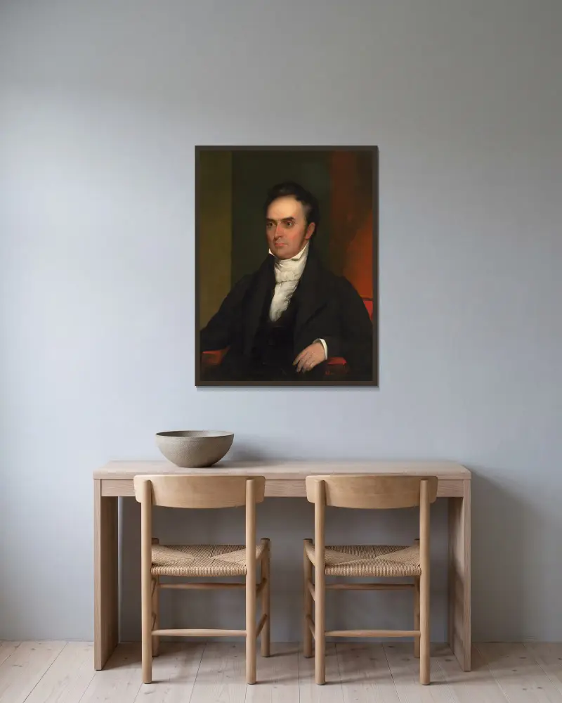 Daniel Webster, 1828 av Chester Harding inramad på en vägg