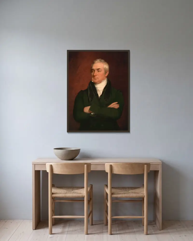 Loammi Baldwin av Chester Harding inramad på en vägg