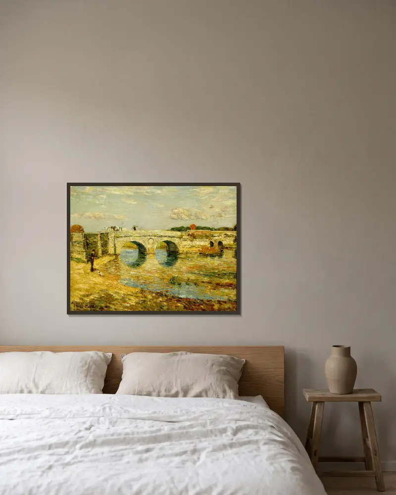 Most přes řeku Stour, Childe Hassam v rámu na stěně