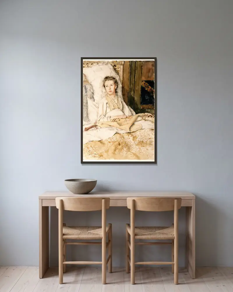Maud näht von Childe Hassam gerahmt an einer Wand