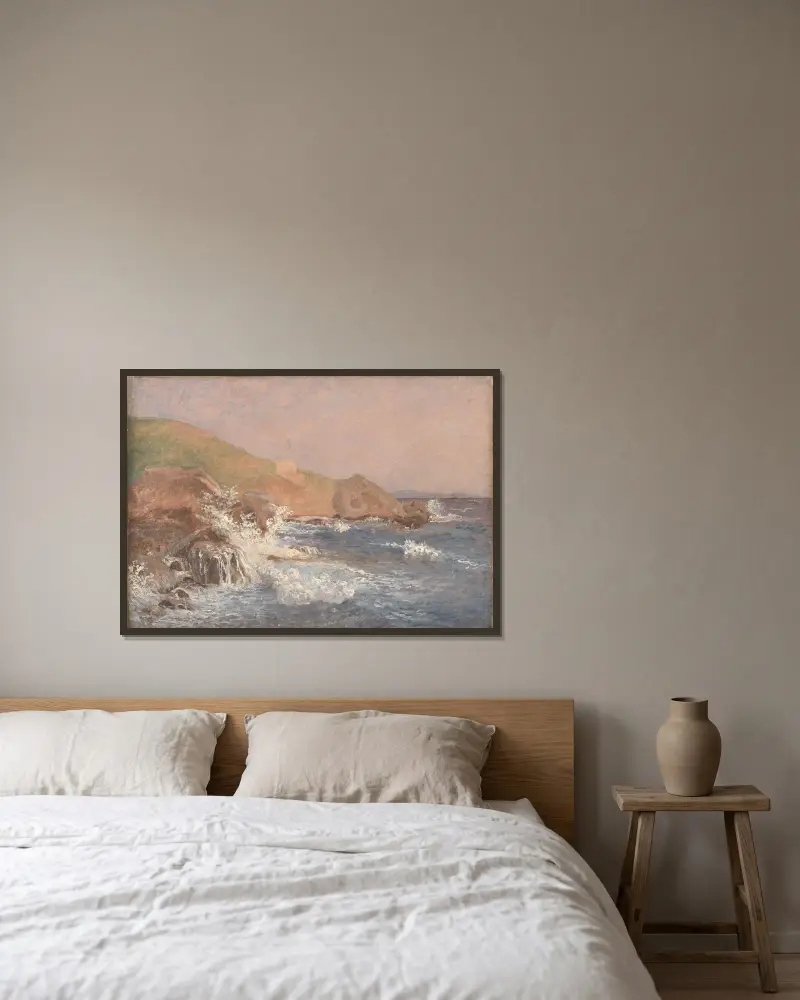 Bewegte See an felsiger Küste, Capri von Christen Købke gerahmt an einer Wand