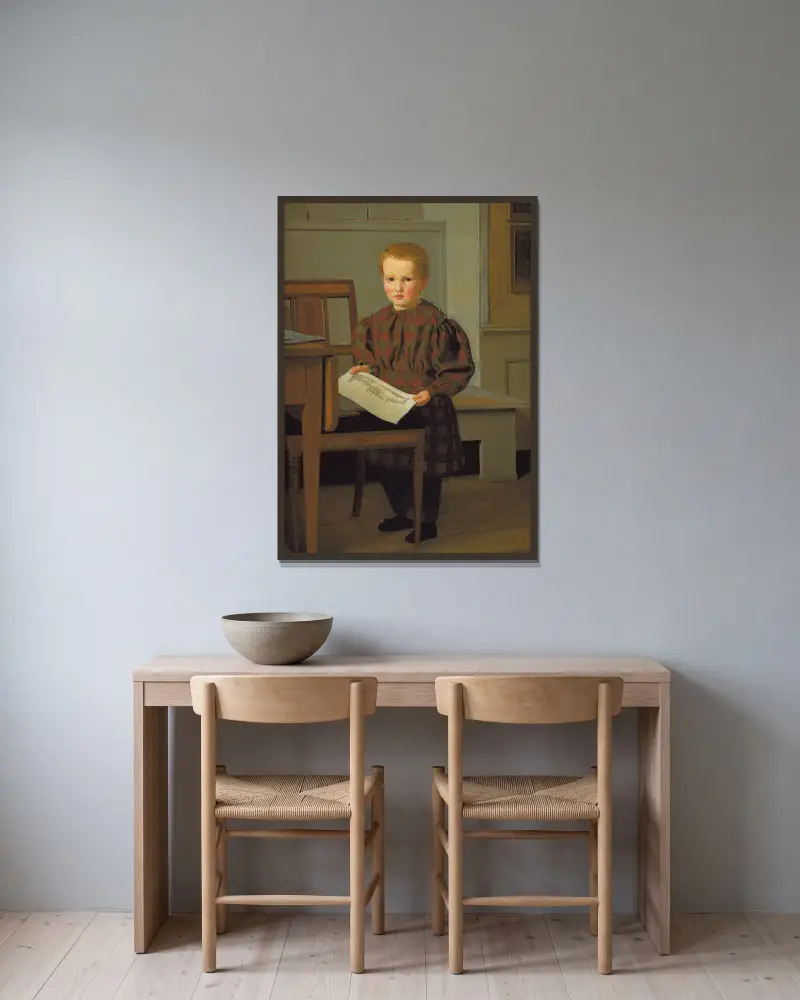Der Maler C.W. Eckersbergs Sohn Julius im Atelier des Vaters von Christen Købke gerahmt an einer Wand